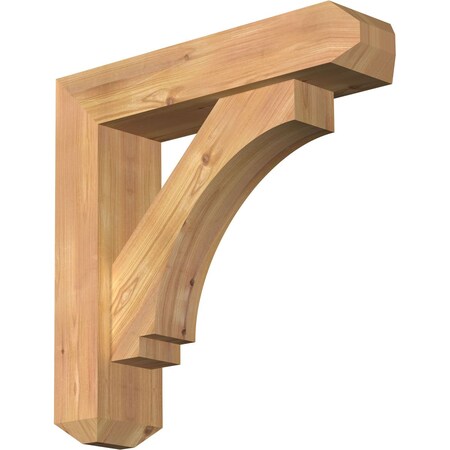 Ekena Millwork Imperial Craftsman Smooth Bracket w/ Offset Brace, Western Red Cedar, 5 1/2"W x 22"D x 22"H BKT0604X22X22IMP04SWR